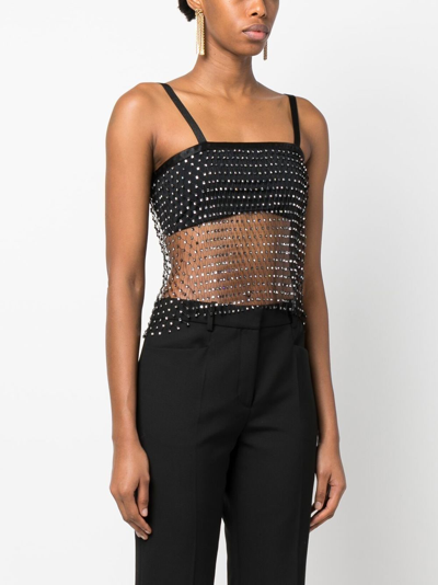Rotate Birger Christensen Rotate Dita Crystal Top In Black