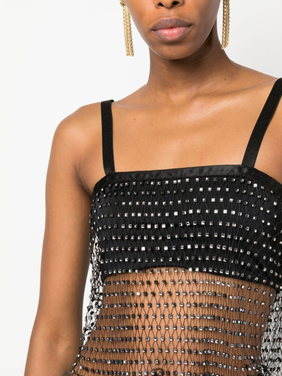 Rotate Birger Christensen Rotate Dita Crystal Top In Black
