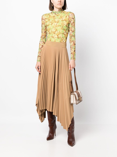 Ted Baker Lennix Floral Mesh Top In Yellow