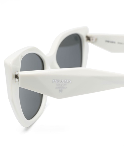 Shop Prada Logo-plaque Sunglasses In White