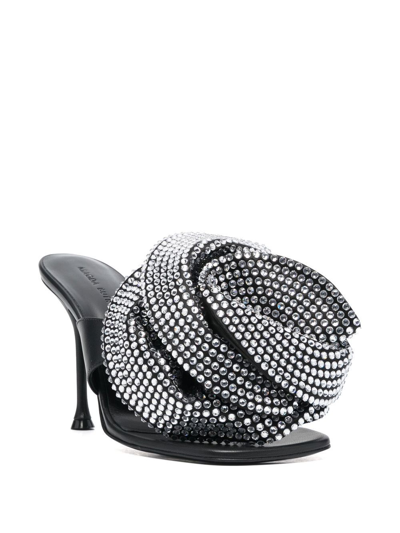 Shop Magda Butrym 3d Flower-detail 100mm Sandals In Black