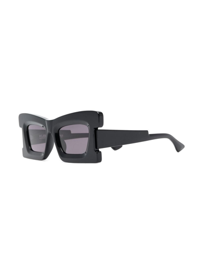 Shop Kuboraum Rectangle-frame Sunglasses In Black