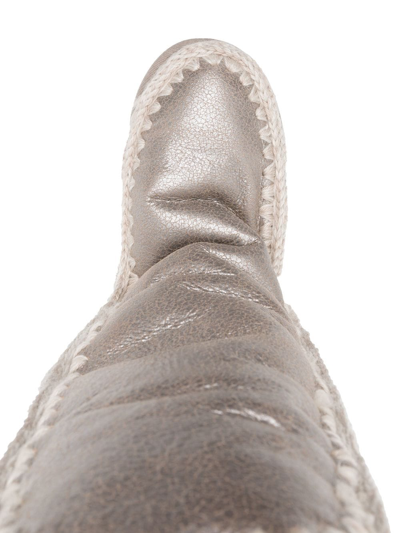 Shop Mou Metallic Leather Boots In Neutrals