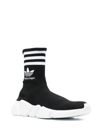 Shop Balenciaga X Adidas Speed High-top Sneakers In Black