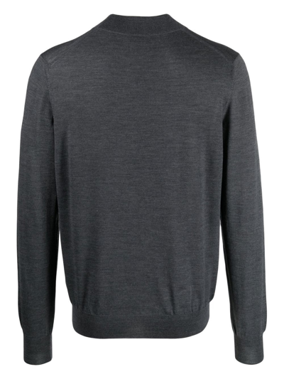 Barba Napoli Fine-knit Virgin-wool Jumper In Grey