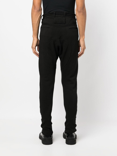 Shop Masnada Drop-crotch Cotton Trousers In Black