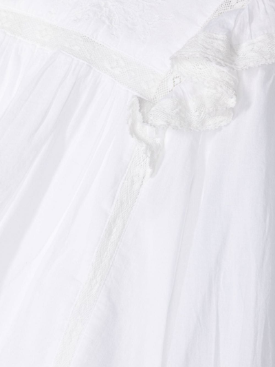 Shop Ralph Lauren Ruffled Lace-detail Blouse In White