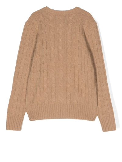 Shop Ralph Lauren Cable-knit Cashmere Jumper In Brown