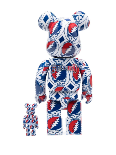 Shop Medicom Toy X Grateful Dead Be@rbrick 100% And 400% Figure Set In White
