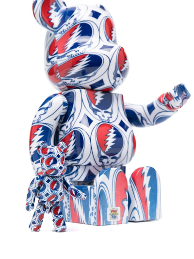 Shop Medicom Toy X Grateful Dead Be@rbrick 100% And 400% Figure Set In White