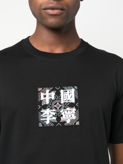 Shop Li-ning Embroidered-logo Short-sleeve T-shirt In Black