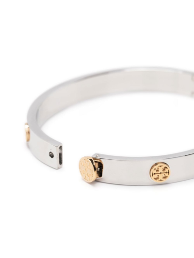 Tory Burch Miller Stud Hinge Bracelet In Silver