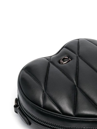 Shop Coach Heart-shape Crossbody Bag In Black