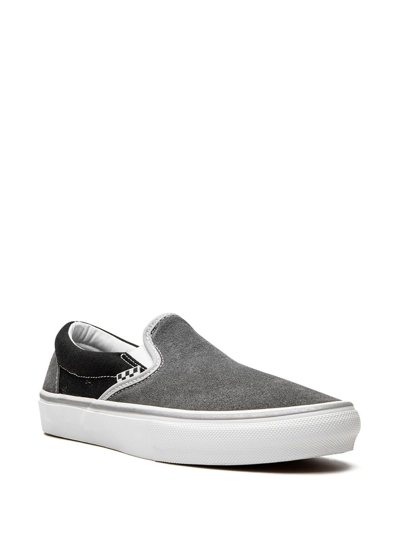 Shop Vans Skate Slip-on "reflective" Sneakers In Grey