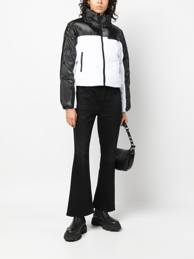 Shop Calvin Klein Jeans Est.1978 Logo-print Panelled Puffer Jacket In White