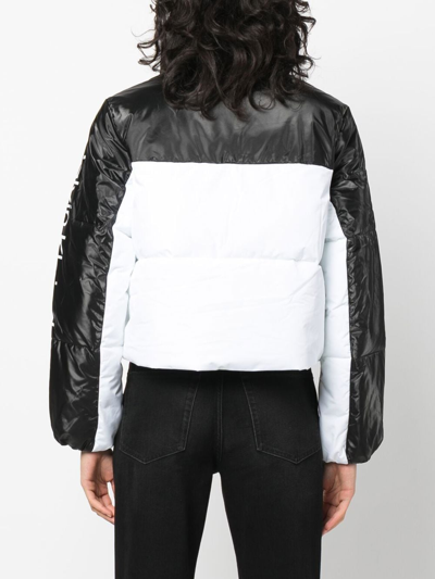 Shop Calvin Klein Jeans Est.1978 Logo-print Panelled Puffer Jacket In White