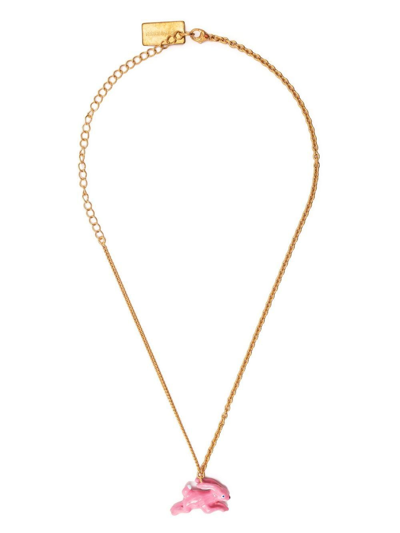 Shop Marni Rabbit-shaped Pendant Necklace In Pink