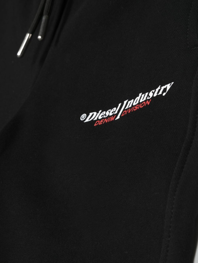 Shop Diesel Logo-print Jogger Shorts In Black