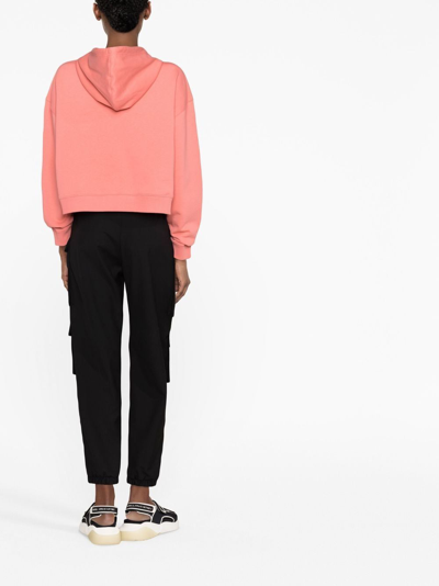 Shop Stella Mccartney Logo-print Drawstring Hoodie In Pink