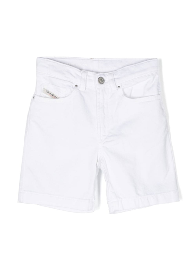 Shop Diesel Classic Denim Shorts In White