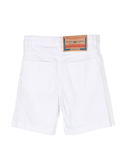 Shop Diesel Classic Denim Shorts In White