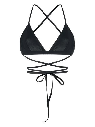Shop Isabel Marant Solange Crossover-strap Bikini Top In Black