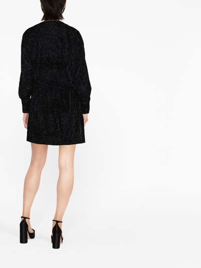 Shop Isabel Marant Étoile Shimmer Long-sleeve Dress In Black