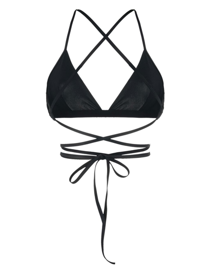 Shop Isabel Marant Solange Crossover-strap Bikini Top In Black