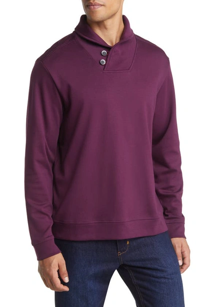 Shop Tommy Bahama Martinique Shawl Collar Pima Cotton Sweater In Rum Berry