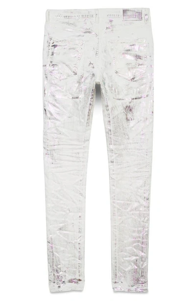 Shop Purple Brand White X-ray Iridescent Skinny Jeans In Wave Foil