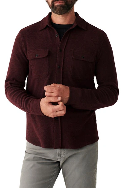 Shop Faherty Legend Button-up Shirt In Burgundy/ Black Twill