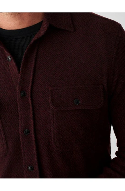 Shop Faherty Legend Button-up Shirt In Burgundy/ Black Twill