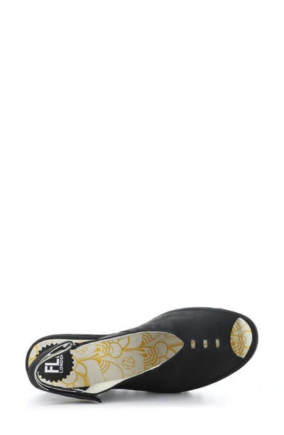 Fly London Yeay Peep Toe Sandal In Black Cupido
