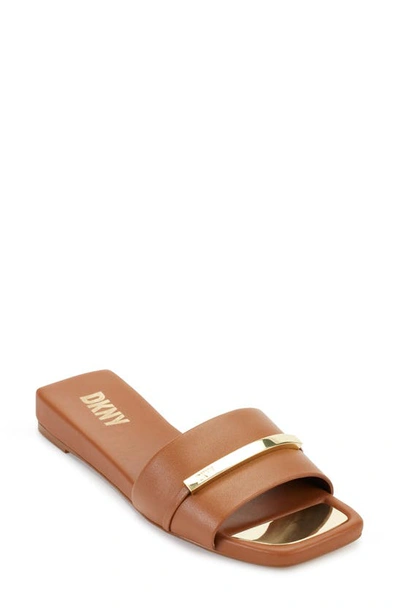 Shop Dkny Alaina Slide Sandal In Dk Cognac