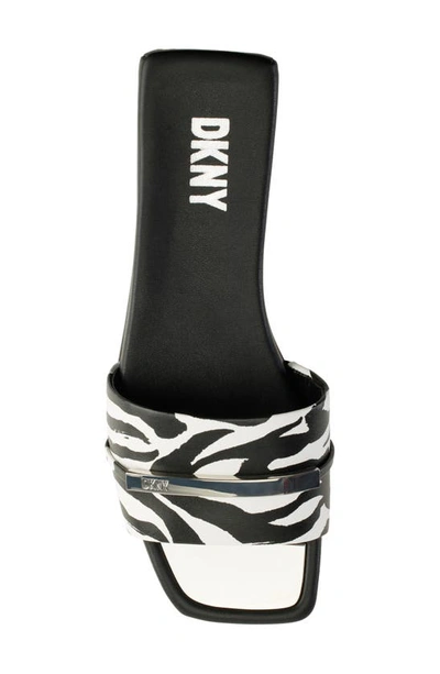 Shop Dkny Alaina Slide Sandal In Black/ White