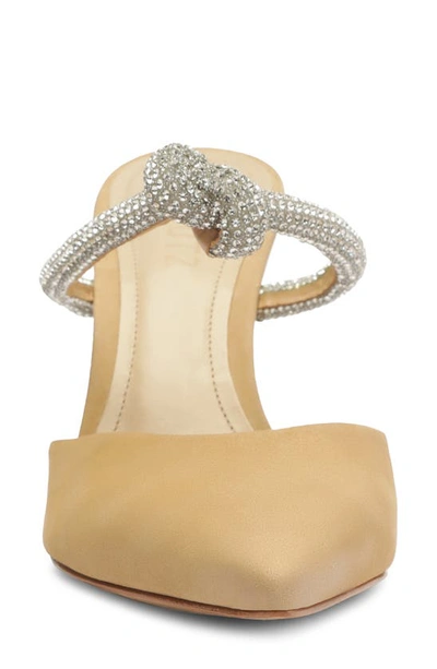 Schutz Women's Pearl Crystal-embellished Leather Mules In Light Nude