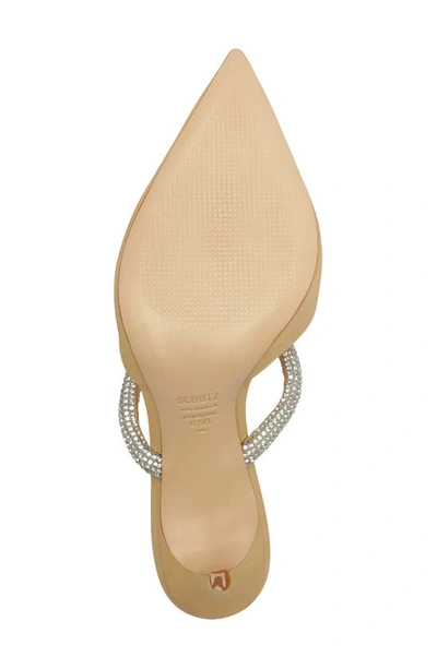 Schutz Women's Pearl Crystal-embellished Leather Mules In Light Nude