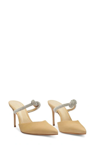 Schutz Women's Pearl Crystal-embellished Leather Mules In Light Nude