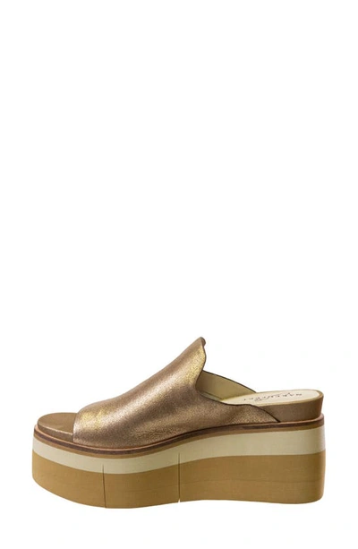 Shop Naked Feet Flow Wedge Slide Sandal In Gold