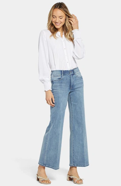 Nydj Waist-match High Rise Major Wide Leg Jeans In Crystallin In Crystalline