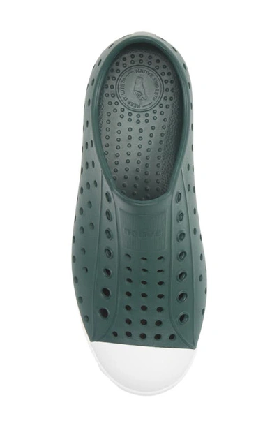 Shop Native Shoes Jefferson Water Friendly Slip-on Sneaker In Spooky Green/ Shell White