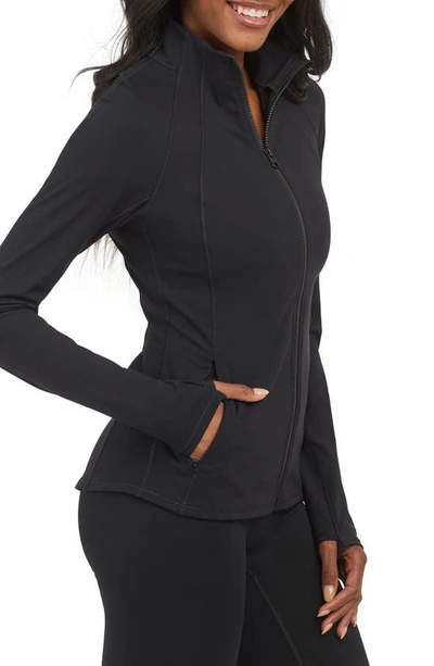 Spanx Contour Zip Front Jacket In Very Black