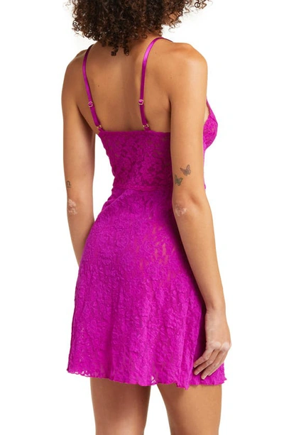 Shop Hanky Panky Signature Lace Retro Plunge Chemise In Countess Pink