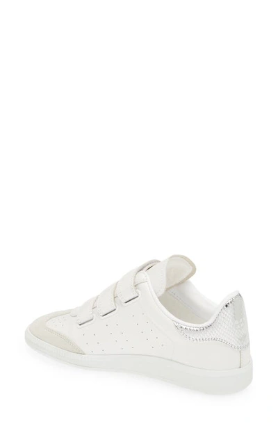 Isabel Marant Beth Suede-trimmed Leather Sneakers In Silver