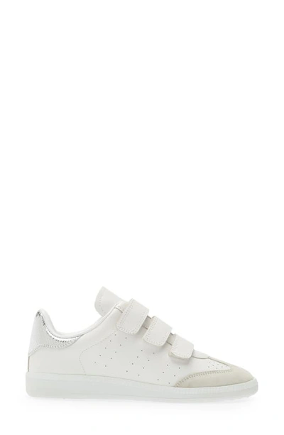 Isabel Marant Beth Suede-trimmed Leather Sneakers In Silver
