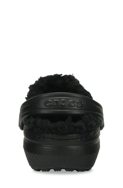 Shop Crocs Kids' Classic Faux Fur Lined Clog In Black/ Black