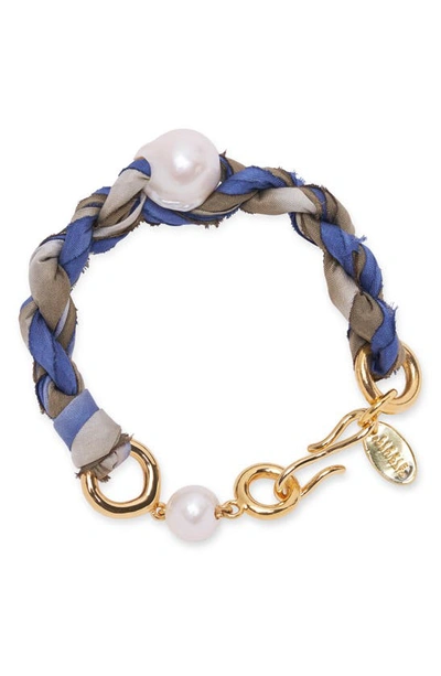 Shop Lizzie Fortunato Barcelona Freshwater Pearl Bracelet In Blue