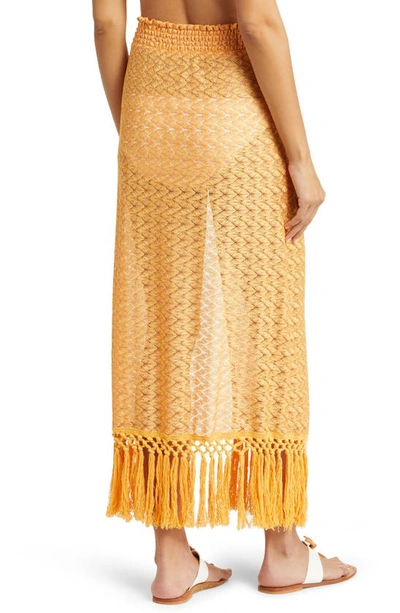 Ramy Brook Gaia Metallic Cover-up Maxi Skirt In Sunrise Zigzag