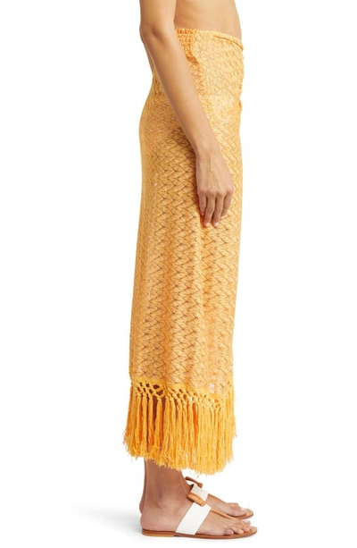 Ramy Brook Gaia Metallic Cover-up Maxi Skirt In Sunrise Zigzag