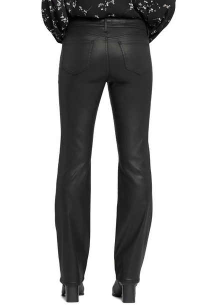Shop Nydj Coated Faux Leather Straight Leg Pants In Black Coated